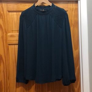 Ann Taylor Loft dark green long sleeved blouse XL